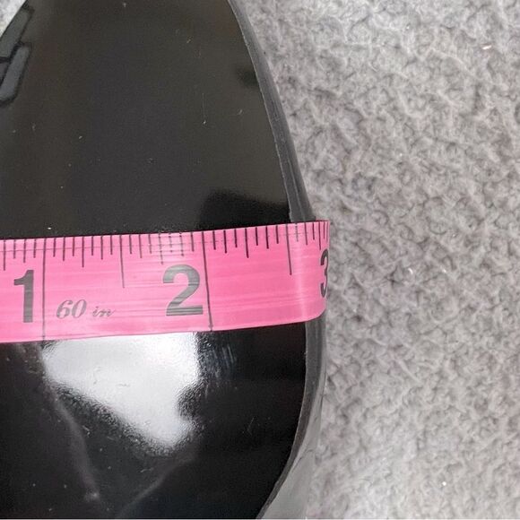 CHANEL WOMENS BLACK LEATHER HEELS SIZE 7 1/2 - Picture 11 of 16